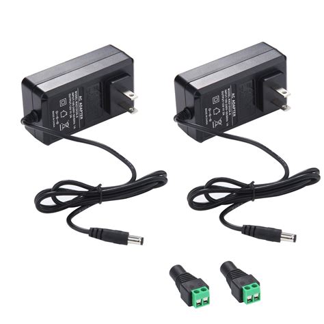 Buy 12V 2A Power Supply AC Adapter, AC 100-240V to DC 12 Volt ...