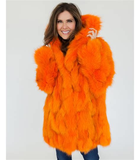 Orange Fox Fur Coat at FurSource.com