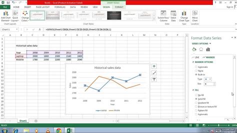 How to create line graph in excel 2013 - YouTube