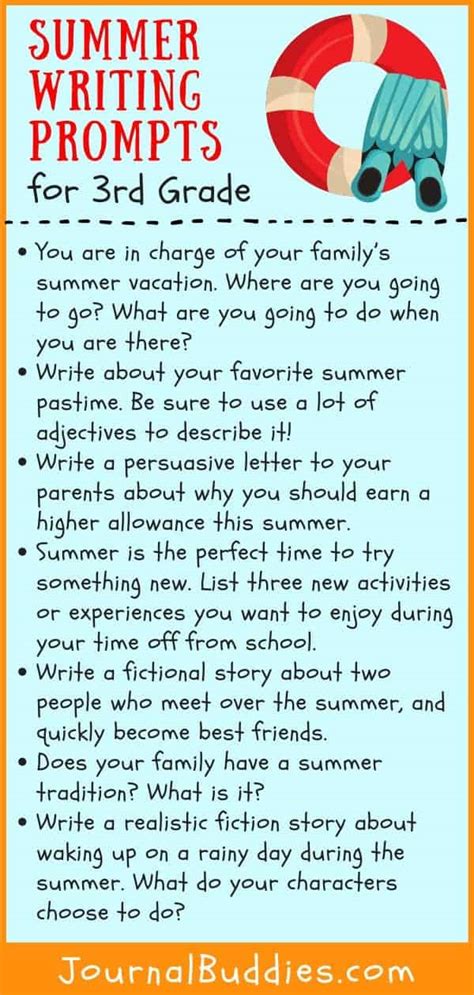 Summer Writing Ideas for Grade 3