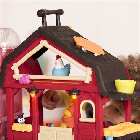 B-Toys--Baa-Baa-Barn-Musical-Farm-Set--Interactive-Animal-Farm-with-4-Animals-and-2-Rattle-Balls ...