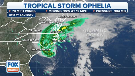 Tropical Storm Ophelia forecast to make landfall in North Carolina