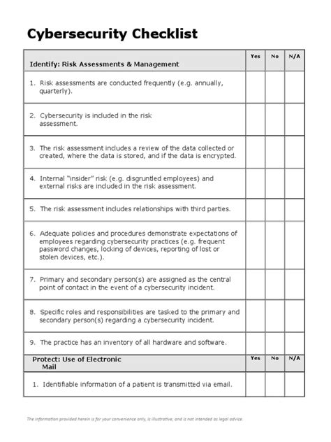 Cybersecurity Checklist | Computer Security | Security