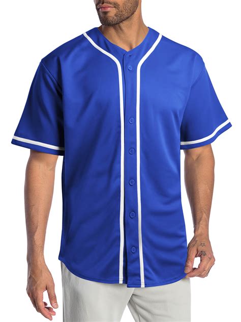 Ma Croix Mens Baseball Jersey Stripe T Shirts Plain Button Down Sports Blank Tee - Walmart.com