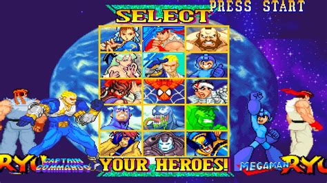 Marvel vs. Capcom - Clash of Super Heroes (1999) PS2 - All Characters ...