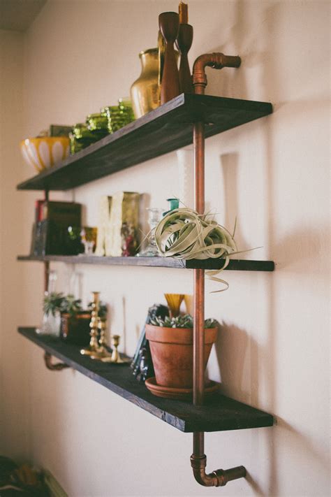 copper piping shelf made by my husband | Home decor, Bookshelf design, Pipe furniture