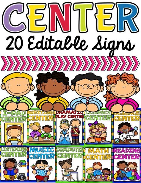 CLASS DECOR CENTER SIGNS: EDITABLE | Center signs, Classroom centers, Classroom center signs