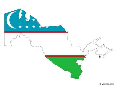 Flag Map of Uzbekistan | Free Vector Maps