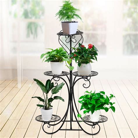 5-Tier Metal Plant Stand Flower Pot Holder Shelf Bookshelf Storage Rack ...