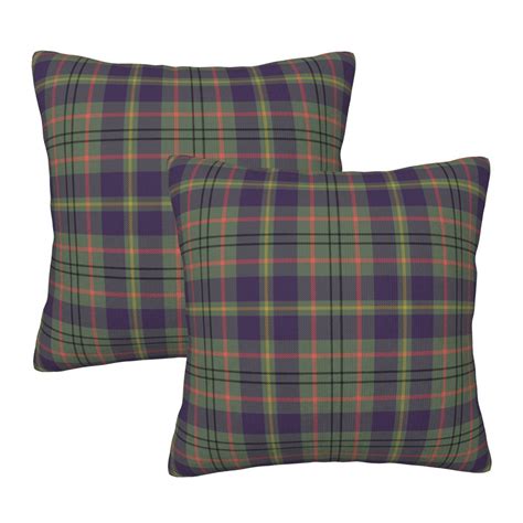 Home Throw Pillow Covers Taylor Family Tartan Weathered Mauve Square ...