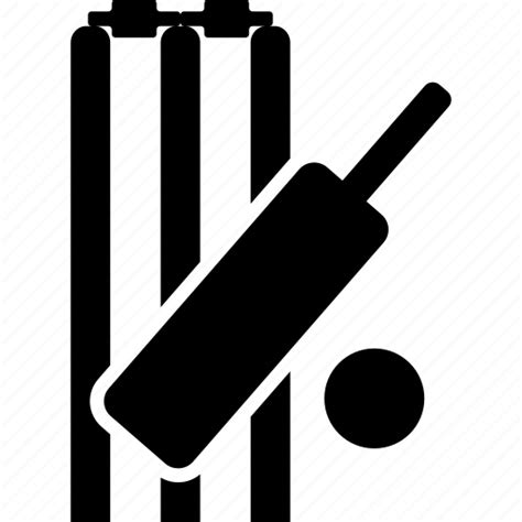 Cricket, cricket ball, cricket bat, stumps icon