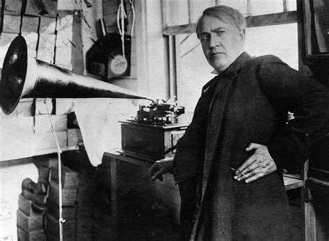 In History – Edison demonstrates phonograph