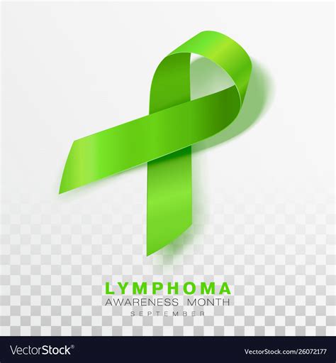 Lymphoma awareness month lime green color ribbon Vector Image