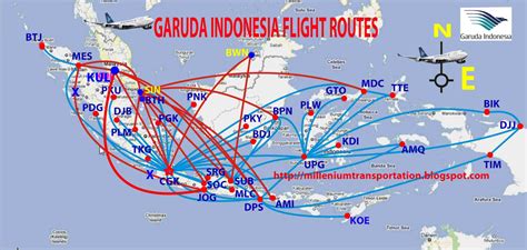 airlines and airports information: Garuda Indonesia Routes Map