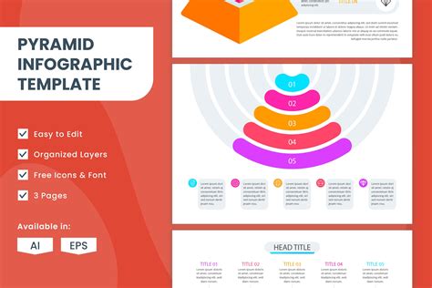 Pyramid Infographic Template | Templates & Themes ~ Creative Market