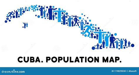 Demographics Cuba Map stock vector. Illustration of composition - 119829030