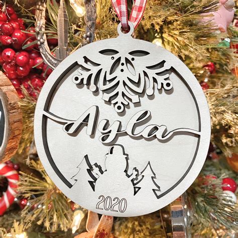 Custom Name Wood Laser Cut Christmas Ornament Personalized – Sawdust & Swirls