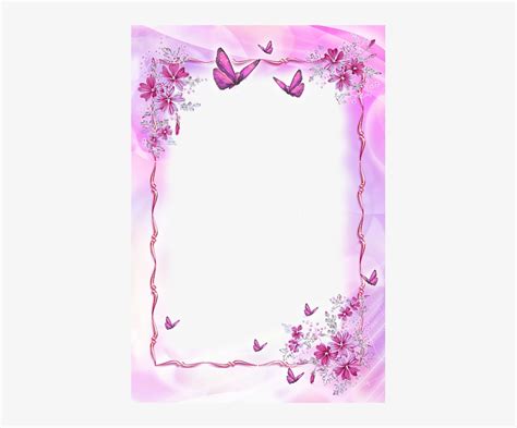 Pink Flower Frame Border Design | Webframes.org