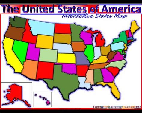 USA Animated Interactive Map (All 50 States, Statehood, Nickname and Flag)