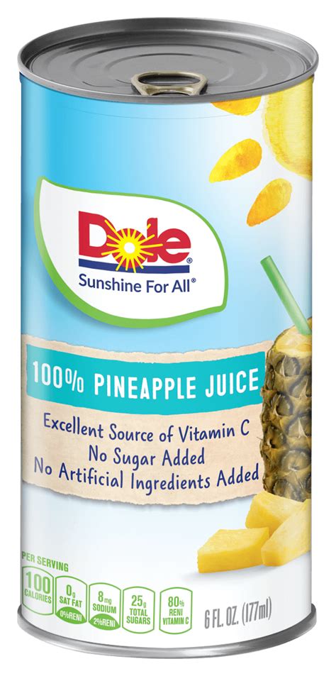 100% Pineapple Juice 177 ml - Dole® Sunshine