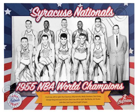 1955 SYRACUSE NATIONALS NBA WORLD CHAMPIONS 8X10 TEAM PHOTO SCHAYES RED KERR | eBay