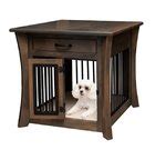 Caledonia Dog Crate End Table with Aluminum Slats from DutchCrafters