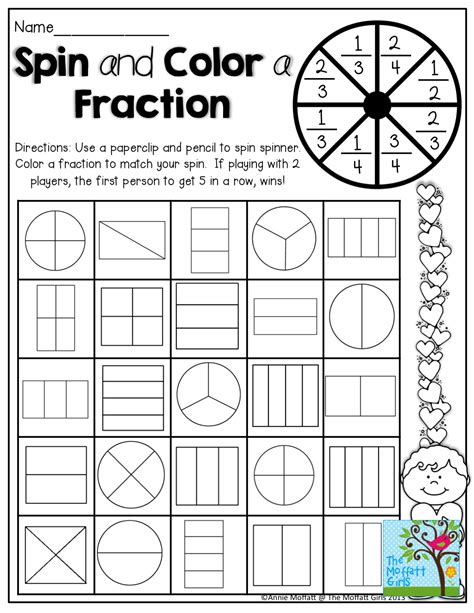 Spin and Color a Fraction! TONS of hands-on and fun printables! | Math fractions, Teaching math ...