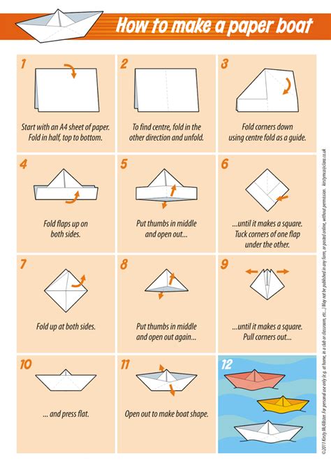 paper boat folding instructions - Google Search