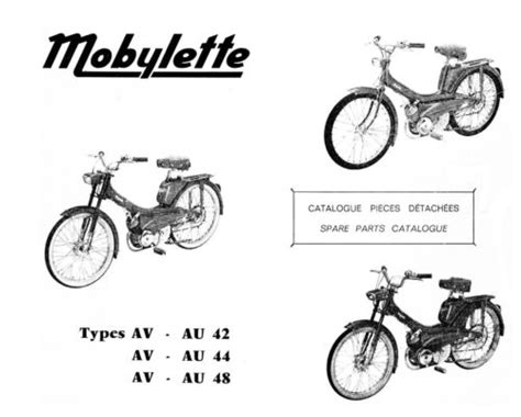 (1544) Mobylette Types AV AU 42 44 48 parts book | eBay