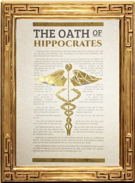 Hippocratic Oath of Hippocrates Physician Personalized | Etsy