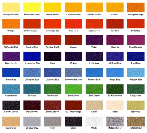 Screen Printing Ink Color Options