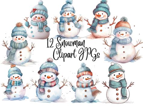 12 Snowman Clipart Snowman Clip Artchristmas Cliparthigh - Etsy Finland