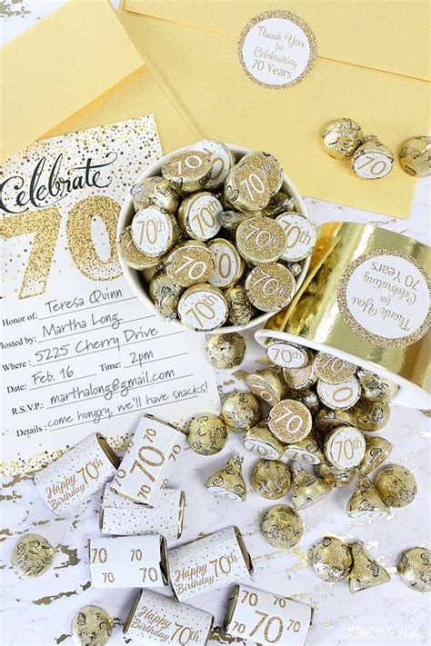 70th Birthday Party Favors | 70th birthday parties, Birthday party ...