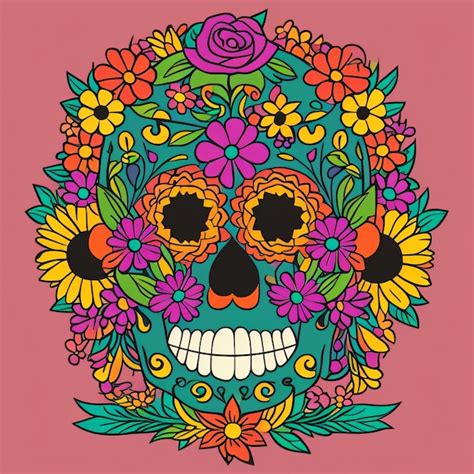 Premium AI Image | flowers typical of the dia de los muertos mexican religious flat design ...