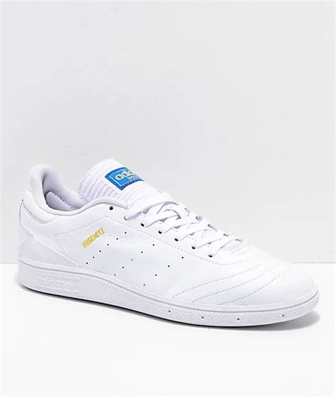 adidas Busenitz Pro RX Core White Leather Shoes | Zumiez