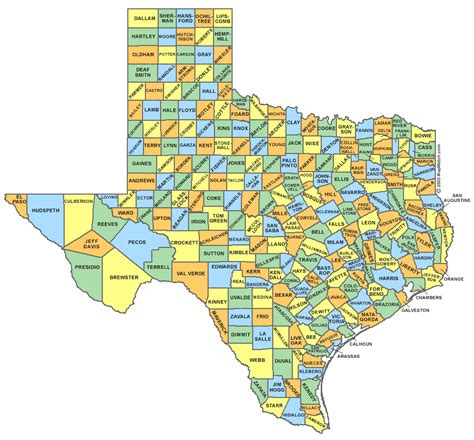 Online Maps: Texas counties map