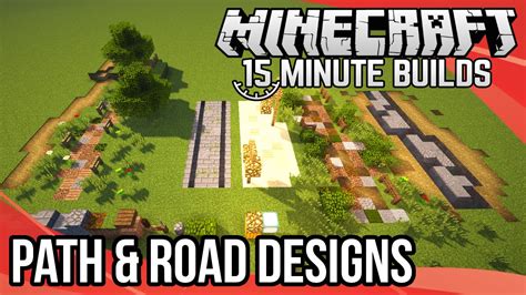 Minecraft 15-Minute Builds: Path & Road Designs - YouTube