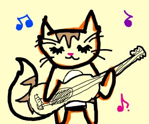 Cat playing the guitar - Drawception