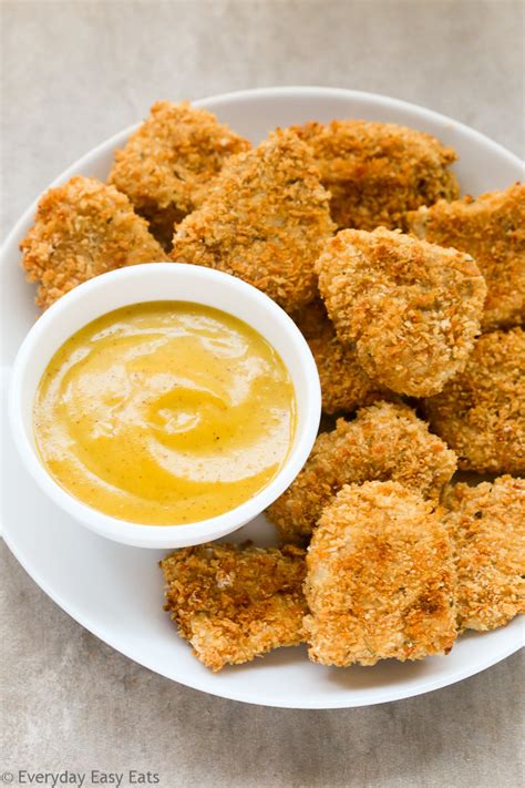 Panko Baked Chicken Nuggets (with Honey Mustard Sauce!) - Everyday Easy Eats