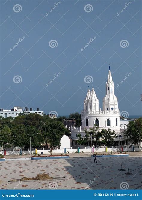 Velankanni Madha Dome Church - Tamilnadu Stock Image - Image of tower ...