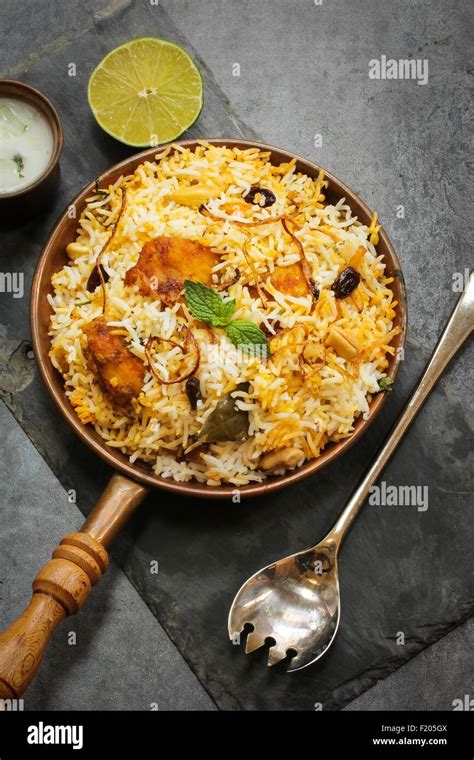 Fish Biryani with Raita Stock Photo - Alamy