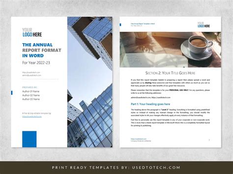 Business report template in Word format