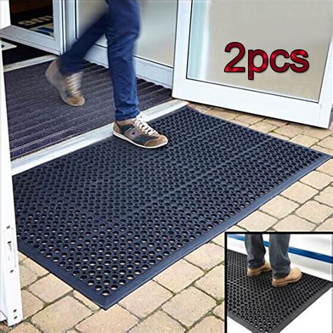 Zimtown 2pcs Rubber Entrance Doormat Floor Mat 60" x 35" Entrance Rug ...