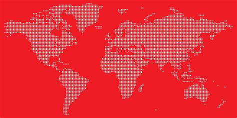 White on red dotted world map vector 640062 Vector Art at Vecteezy