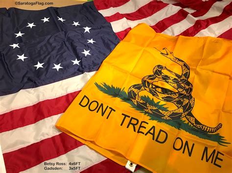 BETSY ROSS Gift Bundle- 13 Star USA Flag - Gadsden Flag - Dont Tread On Me