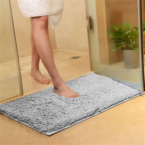 1PC Soft Tufted Microfibre Bathroom Shower Bath Mat Rug Non Slip Back ...