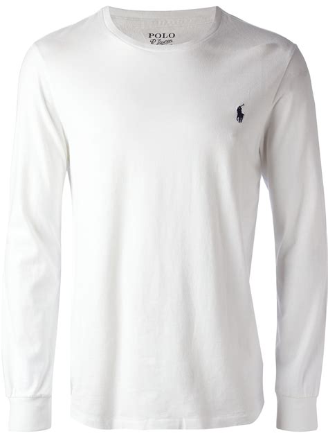 Polo ralph lauren Long Sleeve Tshirt in White for Men | Lyst