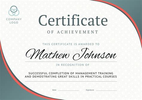 Certificate Of Completion Of Training