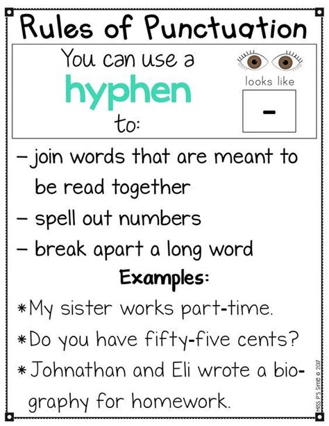 The hyphen and its uses. Be careful not to mix them up with a dash! #11plus #punctuation ...