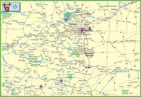 Large detailed map of Colorado with cities and roads | Colorado map, Road trip to colorado ...